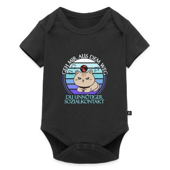 Geh mir aus dem weg du unnötiger Sozialkontakt - Baby Premium Kurzarmbody - Schwarz - Vorne