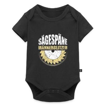 Tischer Geschenk Schreiner Spruch Sägespäne - Baby Premium Kurzarmbody - Schwarz - Vorne