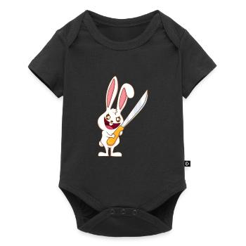 Lapin maléfique avec un couteau lapin de Pâques drôle - Body à manches courtes Premium Bébé - noir - Devant