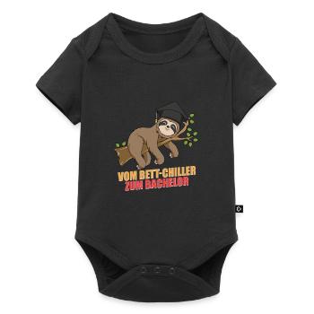 Bachelor Abschluss Geschenk Faultier Faul - Baby Premium Kurzarmbody - Schwarz - Vorne
