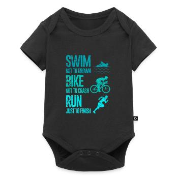 Triathlon cadeau natation cyclisme - Body à manches courtes Premium Bébé - noir - Devant