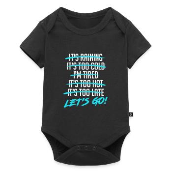 Keine Ausreden laufen Marathon Training Spruch - Baby Premium Kurzarmbody - Schwarz - Vorne