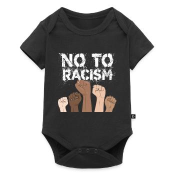 no to racism fist - gegen rassismus, stop racism - Baby Premium Kurzarmbody - Schwarz - Vorne