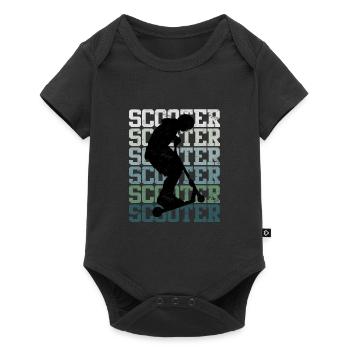 Scooter Roller Inscription Roller silhouette skate silhouette - Body à manches courtes Premium Bébé - noir - Devant