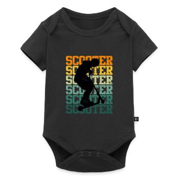 Scooter cadeau vintage roller skate skate park - Body à manches courtes Premium Bébé - noir - Devant