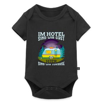 Wohnwagen Spruch im Hotel sind wir Gast Camper - Baby Premium Kurzarmbody - Schwarz - Vorne
