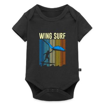 Wing Surf Gift Wing Foiler Retro Vintage - Baby Premium short-sleeve bodysuit - black - Front