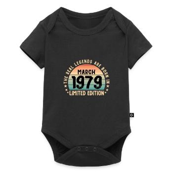 Born in 1979 Tee Vintage Legend Born in March - Body à manches courtes Premium Bébé - noir - Devant