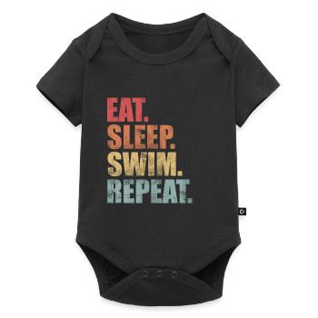 Schwimmer Schwimmen Wassersport Sport - Baby Premium Kurzarmbody - Schwarz - Vorne
