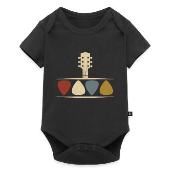 Vintage Guitar Pick Guitarist Gift - Baby Premium short-sleeve bodysuit - black - Front
