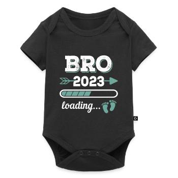 Bro 2023 Loading Großer Bruder Geschenk - Baby Premium Kurzarmbody - Schwarz - Vorne