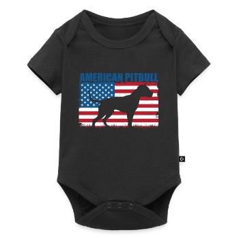 American Pit Bull Terrier - Baby Premium Kurzarmbody - Schwarz - Vorne