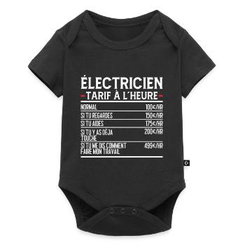 Électricien Idée Cadeau Humour - Body à manches courtes Premium Bébé - noir - Devant