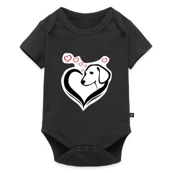 Very cute dog heart for dog lover darling - Baby Premium short-sleeve bodysuit - black - Front