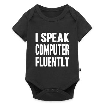 I speak computer fluently - Baby Premium Kurzarmbody - Schwarz - Vorne