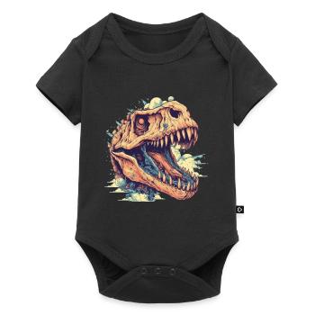Dinosaurier Dino Fossil Carnivor Herbivor T-Rex - Baby Premium Kurzarmbody - Schwarz - Vorne