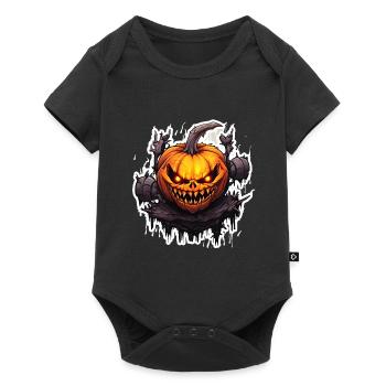 Horror Kürbis, Halloween Kürbis - Baby Premium Kurzarmbody - Schwarz - Vorne