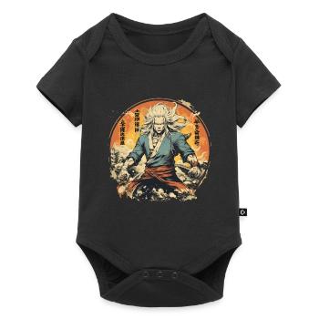 Anime Dragon Mann - Baby Premium Kurzarmbody - Schwarz - Vorne