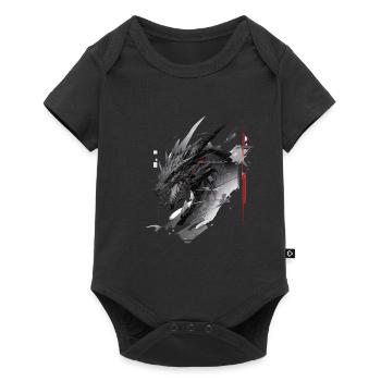 Mecha Tier Tiger Wolf Fuchs Drache Cyborg - Baby Premium Kurzarmbody - Schwarz - Vorne