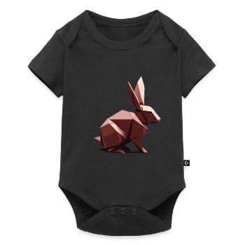 Lapin en origami - Body à manches courtes Premium Bébé - noir - Devant