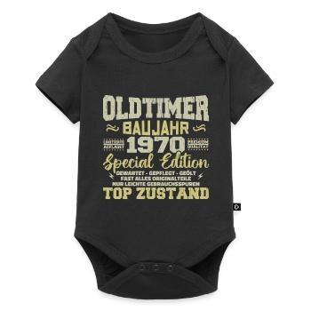 Jahrgang 1970 geboren Retro Geburtstag Vintage - Baby Premium Kurzarmbody - Schwarz - Vorne