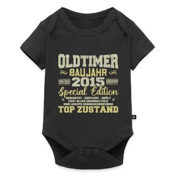 Millésime 2015 Né Rétro Anniversaire Millésime - Body à manches courtes Premium Bébé - noir - Devant