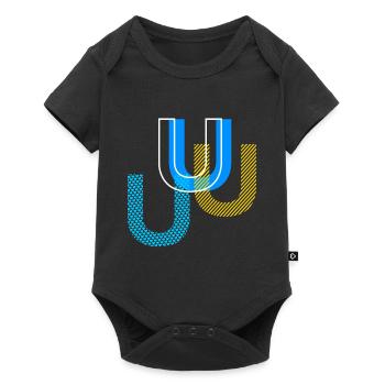 U Buchstabe - Baby Premium Kurzarmbody - Schwarz - Vorne