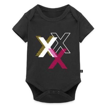 Buchstabe X - Baby Premium Kurzarmbody - Schwarz - Vorne