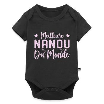 Nanou Geschenk Bestes Nanou der Welt - Baby Premium Kurzarmbody - Schwarz - Vorne