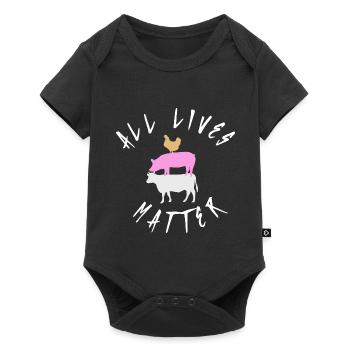Vegan vegetarian shirt motif gift - Baby Premium short-sleeve bodysuit - black - Front