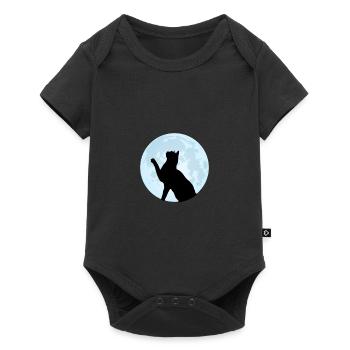 Cadeau d'amoureux des chats silhouette lune chats - Body à manches courtes Premium Bébé - noir - Devant