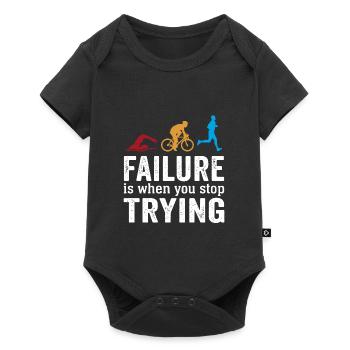 failure is when you stop trying triathlon - Body à manches courtes Premium Bébé - noir - Devant