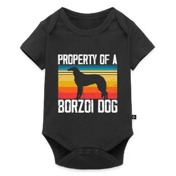 Barsoi Hundebesitzer Cool Dog Geschenkidee - Baby Premium Kurzarmbody - Schwarz - Vorne