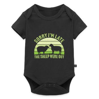 sorry i'm late the sheep were out - Baby Premium short-sleeve bodysuit - black - Front