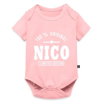 Gift Nico personalized name nico - Baby Premium short-sleeve bodysuit - rose - Front