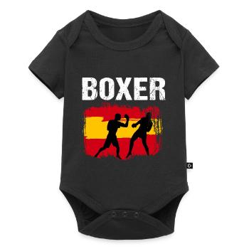 Boxen Spanien Boxer - Baby Premium Kurzarmbody - Schwarz - Vorne