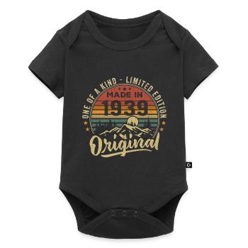 Born 1939 Original Retro Vintage Anniversary 1939 - Baby Premium short-sleeve bodysuit - black - Front