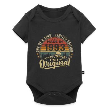 Né 1993 Original Retro Vintage Anniversaire 1993 - Body à manches courtes Premium Bébé - noir - Devant