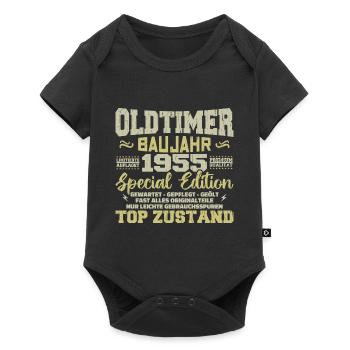 Jahrgang 1955 geboren Retro Geburtstag Vintage - Baby Premium Kurzarmbody - Schwarz - Vorne