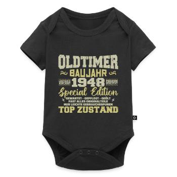 Vintage 1948 né rétro anniversaire Vintage - Body à manches courtes Premium Bébé - noir - Devant