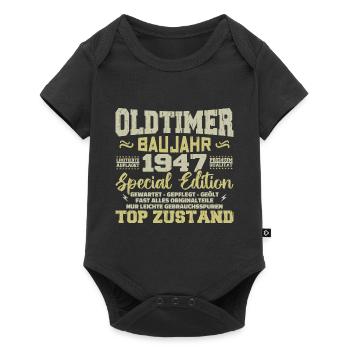 Jahrgang 1947 geboren Retro Geburtstag Vintage - Baby Premium Kurzarmbody - Schwarz - Vorne
