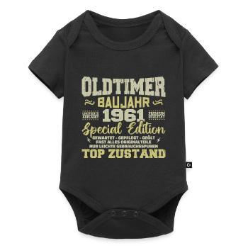 Jahrgang 1961 geboren Retro Geburtstag Vintage - Baby Premium Kurzarmbody - Schwarz - Vorne