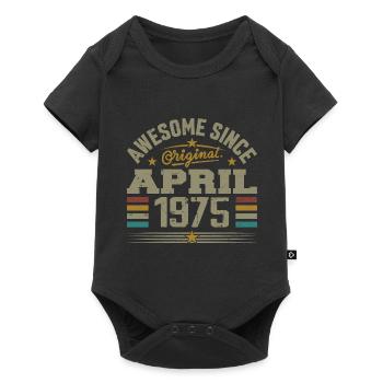 April 1975 Birthday Gift Idea Vintage 1975 - Baby Premium short-sleeve bodysuit - black - Front