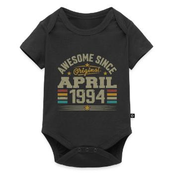 April 1994 Geburtstag Vintage Geschenkidee 1994 - Baby Premium Kurzarmbody - Schwarz - Vorne