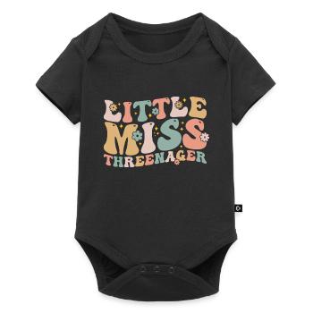 Little Miss Threenager 3rd Birthday 3Year Old Girl - Body à manches courtes Premium Bébé - noir - Devant