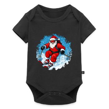 Noël des skieurs - Body à manches courtes Premium Bébé - noir - Devant