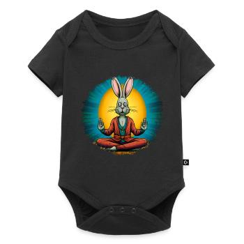 Easter Bunny Yoga - Baby Premium short-sleeve bodysuit - black - Front