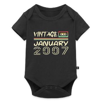 Vintage Janvier 2007 - Anniversaire Janvier 2007 - Body à manches courtes Premium Bébé - noir - Devant
