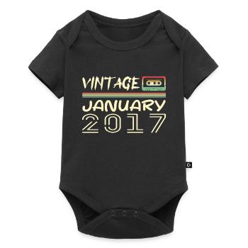 Vintage Janvier 2017 - Anniversaire Janvier 2017 - Body à manches courtes Premium Bébé - noir - Devant