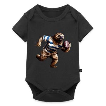 Sloths Rugby Player - Baby Premium short-sleeve bodysuit - black - Front